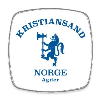KRISTIANSAND Norwegen Norway Norge - Viereckiger Kühlschrankmagnet - Weiß - Vorne