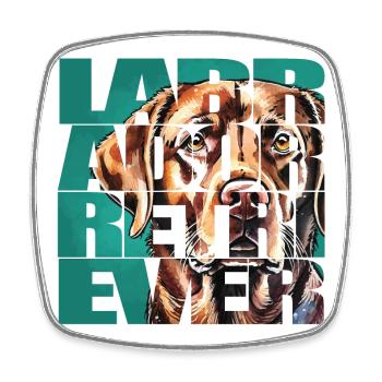 Labrador Retriever Portrait - Viereckiger Kühlschrankmagnet - Weiß - Vorne