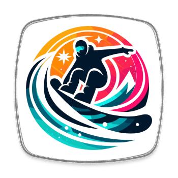 Snowboard - A snowboarder's passion - Square fridge magnet - white - Front
