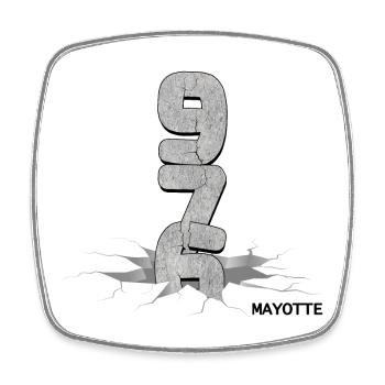 T SHIRT 976 mayotte - Magnet carré - blanc - Devant