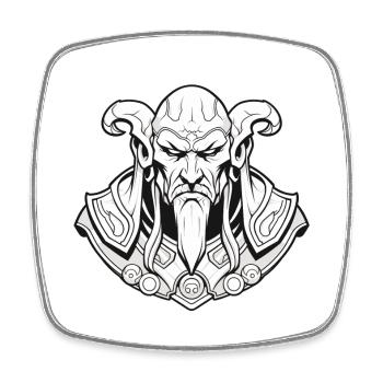 Dark Wizard Crest Fantasy RPG Shirt - Square fridge magnet - white - Front