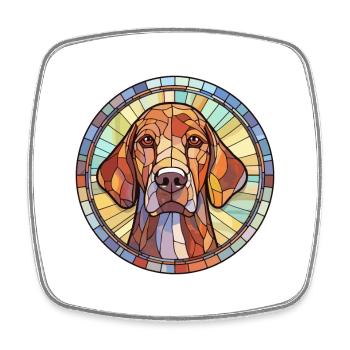 Plott Hund Hund Rasse Buntes Glas Buntes Wasser - Viereckiger Kühlschrankmagnet - Weiß - Vorne