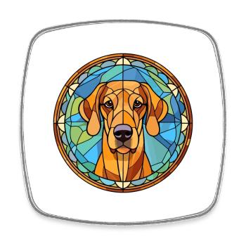 Rhodesian Ridgeback chien race vitrail Colorf - Magnet carré - blanc - Devant