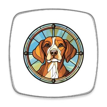 New Zealand Dog Breed Stained Glass Colorful Water - Square fridge magnet - white - Front