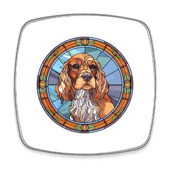 Norfolk Spaniel Hunderasse Buntes Glas Buntes W - Viereckiger Kühlschrankmagnet - Weiß - Vorne