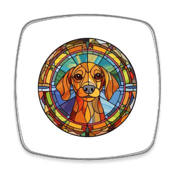 Sabueso Fino Colombiano race de chien vitrail Co - Magnet carré - blanc - Devant