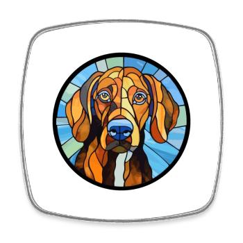 Schweizer Laufhund Hunderasse Buntglas Colorfu - Viereckiger Kühlschrankmagnet - Weiß - Vorne