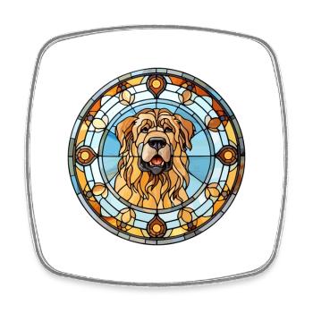 Sarplaninac Dog Breed Stained Glass Colorful Water - Square fridge magnet - white - Front