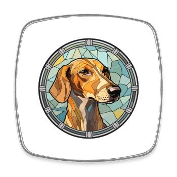 Smålandhund Hund Rasse Buntes Glas Wat - Viereckiger Kühlschrankmagnet - Weiß - Vorne