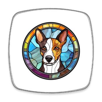 Tenterfield Terrier Hunderasse Buntglas Colorf - Viereckiger Kühlschrankmagnet - Weiß - Vorne