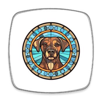 Seskar Seal Hund Rasse Buntes Glas Buntes Wasser - Viereckiger Kühlschrankmagnet - Weiß - Vorne