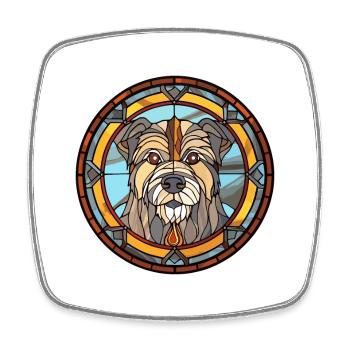 Tahltan Bear Dog Breed Stained Glass Colorful Wate - Square fridge magnet - white - Front