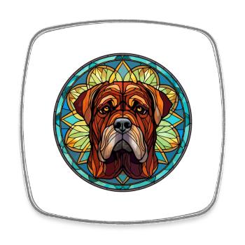Transmontano Mastiff chien race vitrail couleur - Magnet carré - blanc - Devant