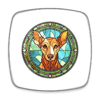 Uruguayen Cimarron chien race vitrail Colorfu - Magnet carré - blanc - Devant