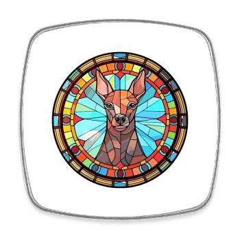Xoloitzcuintli Dog Breed Stained Glass Colorful Wa - Square fridge magnet - white - Front