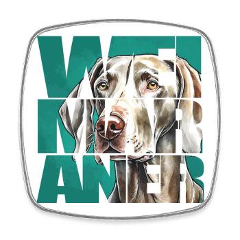 Weimaraner Portrait - Viereckiger Kühlschrankmagnet - Weiß - Vorne