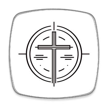 Christentum Glaube – Minimalistisches Kreuz - Viereckiger Kühlschrankmagnet - Weiß - Vorne