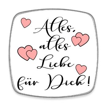 ALLES LIEBE SPRÜCHE - Viereckiger Kühlschrankmagnet - Weiß - Vorne