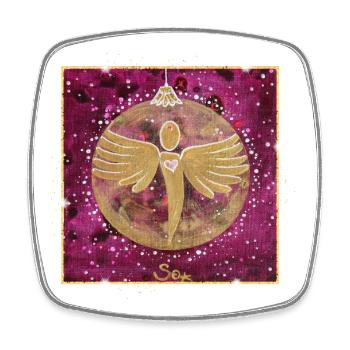 Weihnachtskugel Engelzauber Sonja Ariel von Staden - Viereckiger Kühlschrankmagnet - Weiß - Vorne