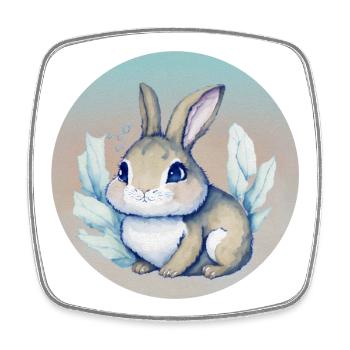 Aquarell Illustration Baby Hase Niedliche Kinder - Viereckiger Kühlschrankmagnet - Weiß - Vorne