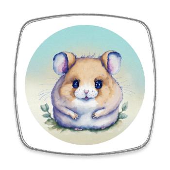 Niedlicher pastellfarbener Aquarellhamster - Viereckiger Kühlschrankmagnet - Weiß - Vorne