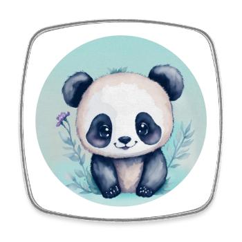 Niedliches Panda Aquarell Natur - Viereckiger Kühlschrankmagnet - Weiß - Vorne