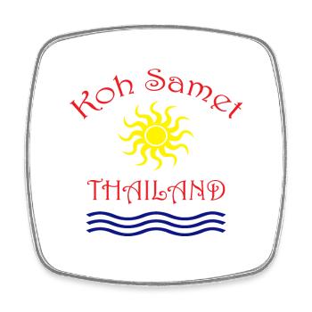 Île de Koh Samet Conception du soleil et des vagues - Magnet carré - blanc - Devant