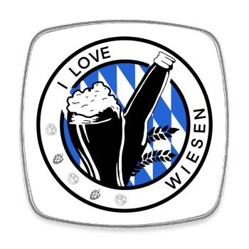 I Love Beer Logo - Square fridge magnet - white - Front