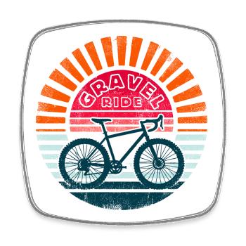 Vintage Gravel RIDE - Viereckiger Kühlschrankmagnet - Weiß - Vorne