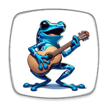Poison dart frog guitar - Square fridge magnet - white - Front