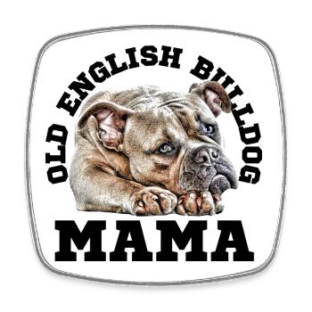 OLD ENGLISH BULLDOG MAMA Hund Hunde Bulldogge - Viereckiger Kühlschrankmagnet - Weiß - Vorne