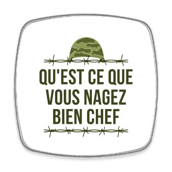 Tassin, 7ème compagnie, Chaudard - Magnet carré - blanc - Devant