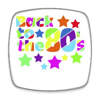 Back to the 80s Neon Stars - Square fridge magnet - white - Front