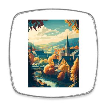 Lyon Frankreich Vintage Reise Souvenir Poster WPA Kunst - Viereckiger Kühlschrankmagnet - Weiß - Vorne