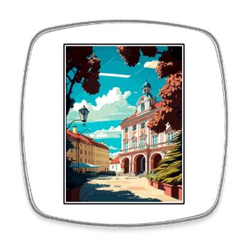 Eisenstadt Autriche Vintage voyage affiche Souvenir - Magnet carré - blanc - Devant