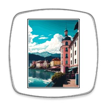 Klagenfurt Autriche Vintage voyage affiche Souvenir - Magnet carré - blanc - Devant