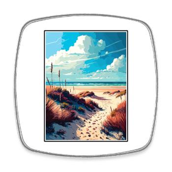 Terschelling Niederlande Vintage Reiseposter WPA - Viereckiger Kühlschrankmagnet - Weiß - Vorne