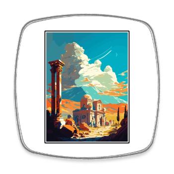 Kars Turkey Vintage Travel Poster WPA Souvenir - Square fridge magnet - white - Front