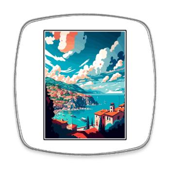 Bol Croatia Vintage Travel Poster WPA Souvenir - Square fridge magnet - white - Front