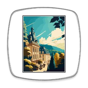 Baden Baden Allemagne Vintage voyage affiche Souvenir - Magnet carré - blanc - Devant