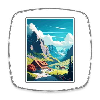 Appenzell Suisse Vintage Travel Poster WPA - Magnet carré - blanc - Devant