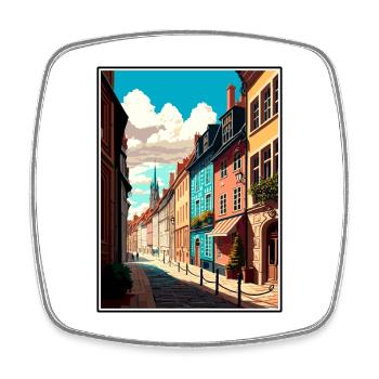 Dijon France Vintage Travel Poster WPA Souvenir - Square fridge magnet - white - Front
