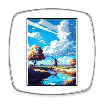 Lisse Pays-Bas Vintage voyage affiche Souvenir - Magnet carré - blanc - Devant