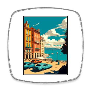 Trieste Italie Vintage voyage affiche WPA Souvenir - Magnet carré - blanc - Devant