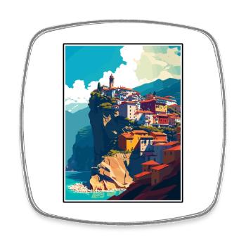 Trabzon Türkei Vintage Reiseposter WPA Souvenir - Viereckiger Kühlschrankmagnet - Weiß - Vorne