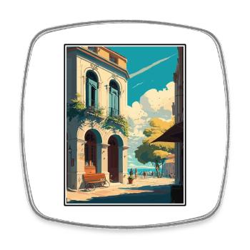 Arles France Vintage Travel Poster WPA Souvenir - Square fridge magnet - white - Front