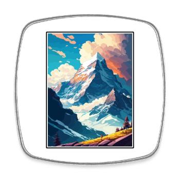 Eiger Switzerland Vintage Travel Poster Souvenir - Square fridge magnet - white - Front