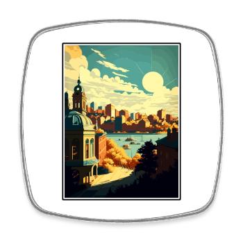Oslo Norvège Vintage voyage affiche WPA Souvenir - Magnet carré - blanc - Devant
