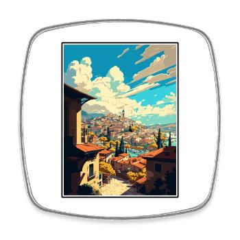 Gaziantep Turkey Vintage Travel Poster Souvenir - Square fridge magnet - white - Front
