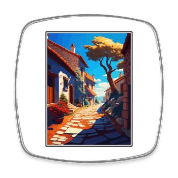 Bozcaada Turkey Vintage Travel Poster WPA Souvenir - Square fridge magnet - white - Front